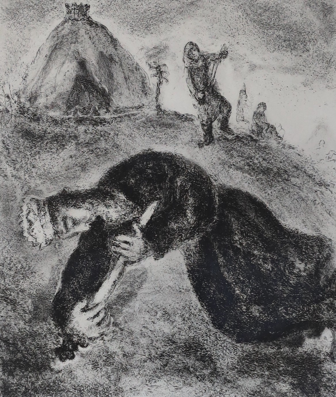 Marc Chagall (French/Russian 1887-1985), lithograph, 'Mort de Saul', c.1956, signed in the plate, 29 x 24cm. Provenance: Purchased by the present sellers parents from Charles Schwartz concession, at Harrods, in the 1960’